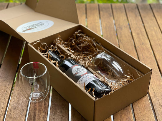 Mulled wine gift box (750ml bottle and 2 double wall glasses)