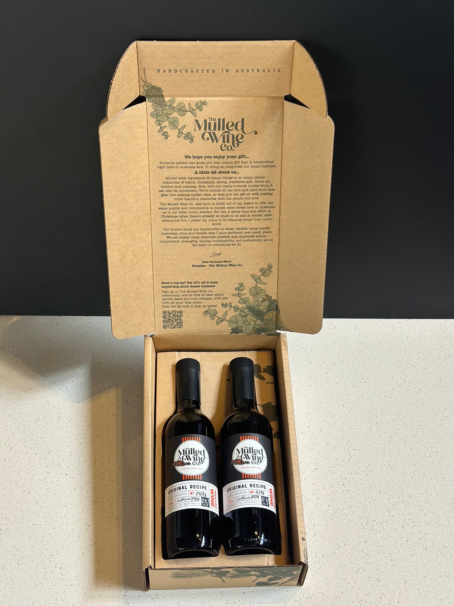 Mulled wine gift box (small) - 2 x 375ml bottles BLACK FRIDAY SPECIAL - BUY 3, GET 1 FREE (no code needed, simply add 4 to cart)