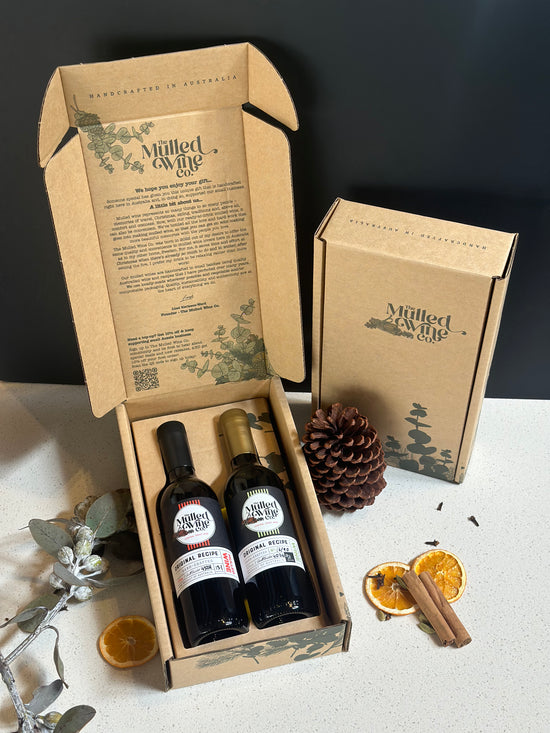 Mulled wine gift box (small) - 2 x 375ml bottles BLACK FRIDAY SPECIAL - BUY 3, GET 1 FREE (no code needed, simply add 4 to cart)