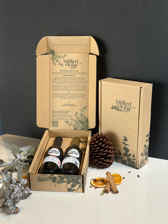 Mulled wine gift box (small) - 2 x 375ml bottles BLACK FRIDAY SPECIAL - BUY 3, GET 1 FREE (no code needed, simply add 4 to cart)