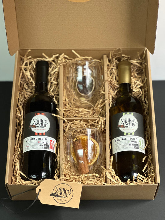 Mulled wine gift box (2 bottles, 2 glasses)